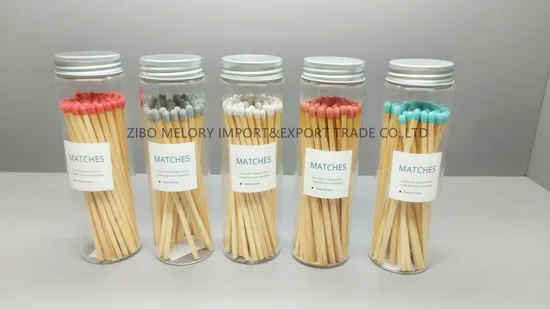 High Quality 12cm safety Matches in Cylinder Glass Jar